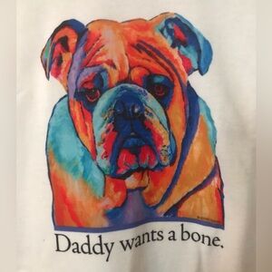 New men’s XL white bulldog t-shirt